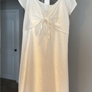 Elegant Cream Sleepwear Dress